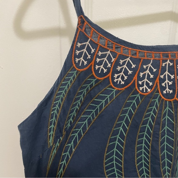 Forever 21 100% Cotton Embroidered Boho Earthy Artsy Nicely Detailed Top Sz M - Picture 5 of 9